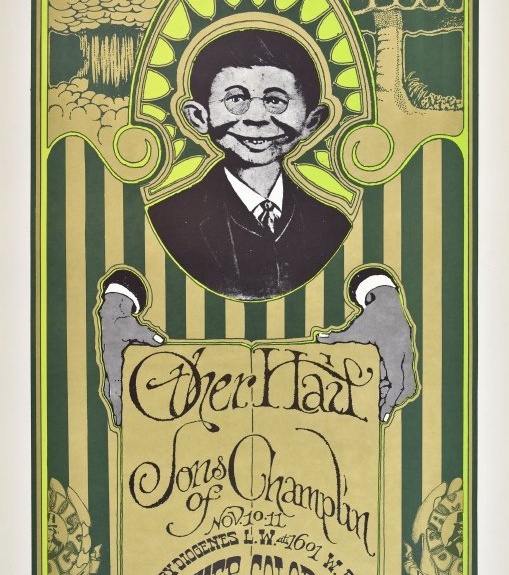 Poster with Alfred E. Neuman Alton Kelley and Stanley Mouse, The Other Half, Sons of Champlin, Denver, CO, November 10/11, 1967. Screenprint. 2017.13.19